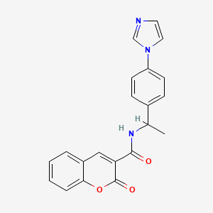 N-{1-[4-(1H-imidazol-1-yl)phenyl]ethyl}-2-oxo-2H-chromene-3-carboxamide