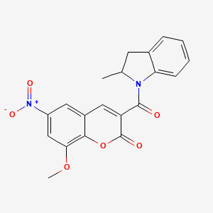 8-methoxy-3-[(2-methyl-2,3-dihydro-1H-indol-1-yl)carbonyl]-6-nitro-2H-chromen-2-one