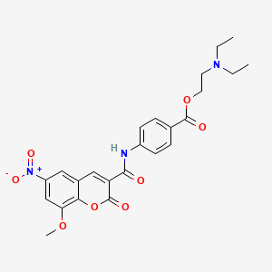 2-(diethylamino)ethyl 4-{[(8-methoxy-6-nitro-2-oxo-2H-chromen-3-yl)carbonyl]amino}benzoate