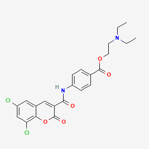 molecular formula C23H22Cl2N2O5 B4318952 2-(diethylamino)ethyl 4-{[(6,8-dichloro-2-oxo-2H-chromen-3-yl)carbonyl]amino}benzoate 