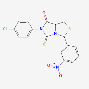 6-(4-chlorophenyl)-3-(3-nitrophenyl)-5-thioxotetrahydro-7H-imidazo[1,5-c][1,3]thiazol-7-one