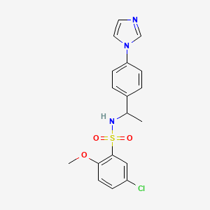 molecular formula C18H18ClN3O3S B4318967 5-chloro-N-{1-[4-(1H-imidazol-1-yl)phenyl]ethyl}-2-methoxybenzenesulfonamide 