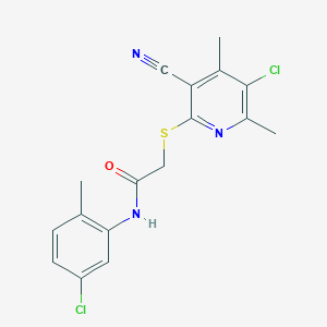 2-[(5-chloro-3-cyano-4,6-dimethylpyridin-2-yl)thio]-N-(5-chloro-2-methylphenyl)acetamide