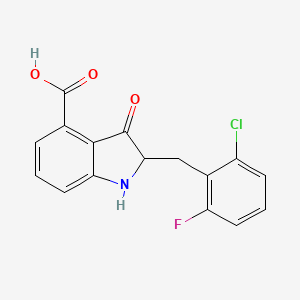 molecular formula C16H11ClFNO3 B4319020 2-(2-chloro-6-fluorobenzyl)-3-oxoindoline-4-carboxylic acid 