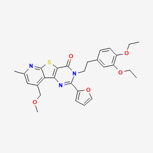 3-[2-(3,4-diethoxyphenyl)ethyl]-2-(2-furyl)-9-(methoxymethyl)-7-methylpyrido[3',2':4,5]thieno[3,2-d]pyrimidin-4(3H)-one