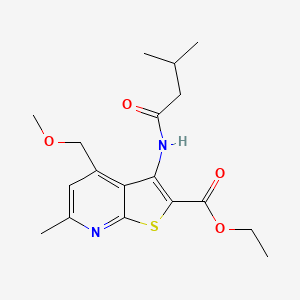 molecular formula C18H24N2O4S B4319057 ethyl 4-(methoxymethyl)-6-methyl-3-[(3-methylbutanoyl)amino]thieno[2,3-b]pyridine-2-carboxylate 