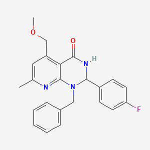 molecular formula C23H22FN3O2 B4319077 1-benzyl-2-(4-fluorophenyl)-5-(methoxymethyl)-7-methyl-2,3-dihydropyrido[2,3-d]pyrimidin-4(1H)-one 