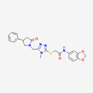 N-1,3-benzodioxol-5-yl-2-({4-methyl-5-[(2-oxo-4-phenylpyrrolidin-1-yl)methyl]-4H-1,2,4-triazol-3-yl}thio)acetamide