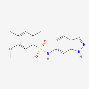 molecular formula C16H17N3O3S B4319166 N-1H-indazol-6-yl-5-methoxy-2,4-dimethylbenzenesulfonamide 