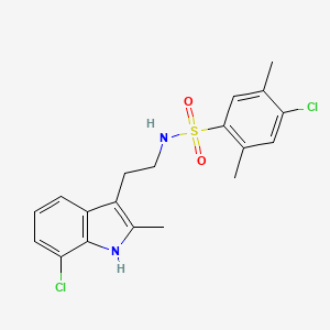 molecular formula C19H20Cl2N2O2S B4319174 4-chloro-N-[2-(7-chloro-2-methyl-1H-indol-3-yl)ethyl]-2,5-dimethylbenzenesulfonamide 