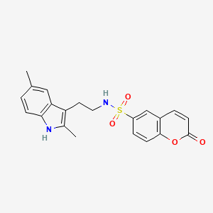 molecular formula C21H20N2O4S B4319175 N-[2-(2,5-dimethyl-1H-indol-3-yl)ethyl]-2-oxo-2H-chromene-6-sulfonamide 