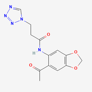 molecular formula C13H13N5O4 B4319204 N-(6-acetyl-1,3-benzodioxol-5-yl)-3-(1H-tetrazol-1-yl)propanamide 