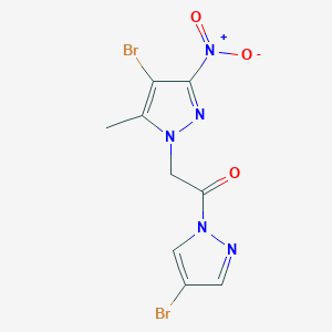 molecular formula C9H7Br2N5O3 B4319210 4-bromo-1-[2-(4-bromo-1H-pyrazol-1-yl)-2-oxoethyl]-5-methyl-3-nitro-1H-pyrazole 