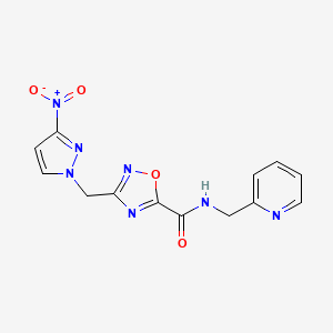 3-[(3-nitro-1H-pyrazol-1-yl)methyl]-N-(pyridin-2-ylmethyl)-1,2,4-oxadiazole-5-carboxamide