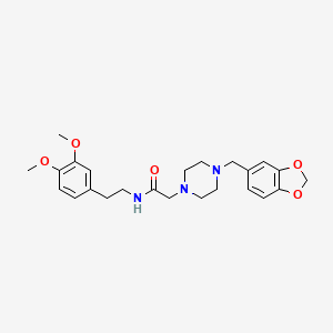 2-[4-(1,3-benzodioxol-5-ylmethyl)piperazin-1-yl]-N-[2-(3,4-dimethoxyphenyl)ethyl]acetamide