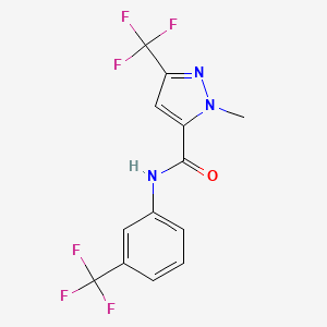 molecular formula C13H9F6N3O B4319321 1-methyl-3-(trifluoromethyl)-N-[3-(trifluoromethyl)phenyl]-1H-pyrazole-5-carboxamide 