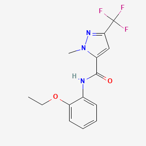 molecular formula C14H14F3N3O2 B4319328 N-(2-ethoxyphenyl)-1-methyl-3-(trifluoromethyl)-1H-pyrazole-5-carboxamide 