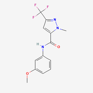 molecular formula C13H12F3N3O2 B4319354 N-(3-methoxyphenyl)-1-methyl-3-(trifluoromethyl)-1H-pyrazole-5-carboxamide 