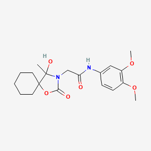 N-(3,4-dimethoxyphenyl)-2-(4-hydroxy-4-methyl-2-oxo-1-oxa-3-azaspiro[4.5]dec-3-yl)acetamide