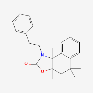 molecular formula C23H27NO2 B4319406 3a,5,5,9b-tetramethyl-1-(2-phenylethyl)-3a,4,5,9b-tetrahydronaphtho[1,2-d][1,3]oxazol-2(1H)-one 