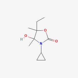 molecular formula C10H17NO3 B4319414 3-cyclopropyl-5-ethyl-4-hydroxy-4,5-dimethyl-1,3-oxazolidin-2-one 