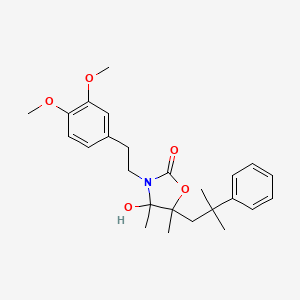 3-[2-(3,4-dimethoxyphenyl)ethyl]-4-hydroxy-4,5-dimethyl-5-(2-methyl-2-phenylpropyl)-1,3-oxazolidin-2-one