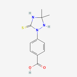 molecular formula C11H13N3O2S B4319419 4-(3,3-dimethyl-5-thioxo-1,2,4-triazolidin-1-yl)benzoic acid 