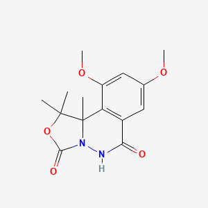 molecular formula C15H18N2O5 B4319423 8,10-dimethoxy-1,1,10b-trimethyl-1,10b-dihydro[1,3]oxazolo[4,3-a]phthalazine-3,6(5H)-dione 