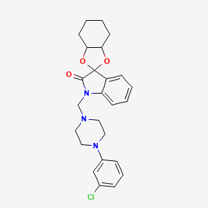 1'-{[4-(3-chlorophenyl)piperazin-1-yl]methyl}-3a,4,5,6,7,7a-hexahydrospiro[1,3-benzodioxole-2,3'-indol]-2'(1'H)-one