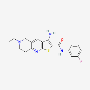 3-amino-N-(3-fluorophenyl)-6-isopropyl-5,6,7,8-tetrahydrothieno[2,3-b]-1,6-naphthyridine-2-carboxamide