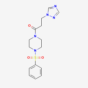 1-(phenylsulfonyl)-4-[3-(1H-1,2,4-triazol-1-yl)propanoyl]piperazine