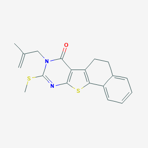 molecular formula C19H18N2OS2 B431956 8-(2-methyl-2-propenyl)-9-(methylsulfanyl)-5,8-dihydronaphtho[2',1':4,5]thieno[2,3-d]pyrimidin-7(6H)-one CAS No. 488827-64-1