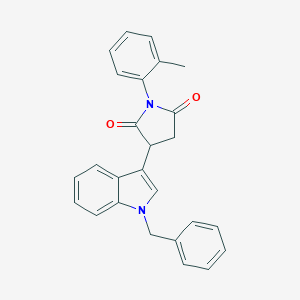 molecular formula C26H22N2O2 B431958 3-(1-benzyl-1H-indol-3-yl)-1-(2-methylphenyl)-2,5-pyrrolidinedione CAS No. 488851-04-3