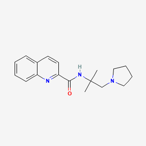 molecular formula C18H23N3O B4319581 N-(1,1-dimethyl-2-pyrrolidin-1-ylethyl)quinoline-2-carboxamide 