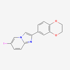 molecular formula C15H11IN2O2 B4319588 2-(2,3-dihydro-1,4-benzodioxin-6-yl)-6-iodoimidazo[1,2-a]pyridine 