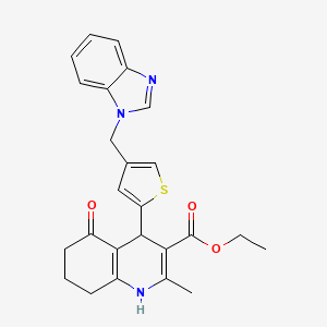 ethyl 4-[4-(1H-benzimidazol-1-ylmethyl)-2-thienyl]-2-methyl-5-oxo-1,4,5,6,7,8-hexahydroquinoline-3-carboxylate