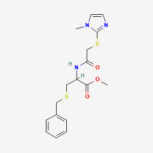 METHYL 3-(BENZYLSULFANYL)-2-{2-[(1-METHYL-1H-IMIDAZOL-2-YL)SULFANYL]ACETAMIDO}PROPANOATE