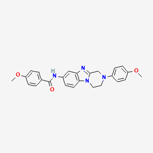 molecular formula C25H24N4O3 B4319627 4-methoxy-N-[2-(4-methoxyphenyl)-1,2,3,4-tetrahydropyrazino[1,2-a]benzimidazol-8-yl]benzamide 