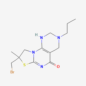 8-(bromomethyl)-8-methyl-3-propyl-1,2,3,4,8,9-hexahydro-5H-pyrimido[5,4-e][1,3]thiazolo[3,2-a]pyrimidin-5-one