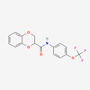 molecular formula C16H12F3NO4 B4319655 N-[4-(trifluoromethoxy)phenyl]-2,3-dihydro-1,4-benzodioxine-2-carboxamide 