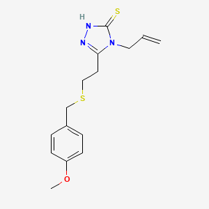 molecular formula C15H19N3OS2 B4319670 4-allyl-5-{2-[(4-methoxybenzyl)thio]ethyl}-4H-1,2,4-triazole-3-thiol 