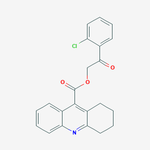 molecular formula C22H18ClNO3 B431969 2-(2-Chlorophenyl)-2-oxoethyl 1,2,3,4-tetrahydro-9-acridinecarboxylate CAS No. 516469-90-2
