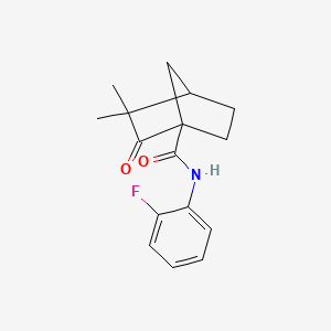 molecular formula C16H18FNO2 B4319694 N-(2-fluorophenyl)-3,3-dimethyl-2-oxobicyclo[2.2.1]heptane-1-carboxamide 