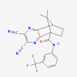 4,5-DICYANO-11,11-DIMETHYL-N~1~-[3-(TRIFLUOROMETHYL)PHENYL]-3,6-DIAZATRICYCLO[6.2.1.0~2,7~]UNDECA-2(7),3,5-TRIENE-1-CARBOXAMIDE