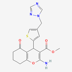 methyl 2-amino-5-oxo-4-[4-(1H-1,2,4-triazol-1-ylmethyl)-2-thienyl]-5,6,7,8-tetrahydro-4H-chromene-3-carboxylate