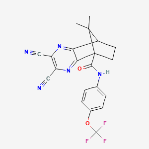 4,5-dicyano-11,11-dimethyl-N-[4-(trifluoromethoxy)phenyl]-3,6-diazatricyclo[6.2.1.0~2,7~]undeca-2,4,6-triene-1-carboxamide