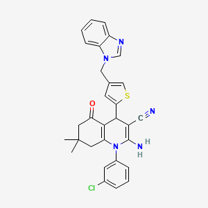 2-amino-4-[4-(1H-benzimidazol-1-ylmethyl)-2-thienyl]-1-(3-chlorophenyl)-7,7-dimethyl-5-oxo-1,4,5,6,7,8-hexahydroquinoline-3-carbonitrile