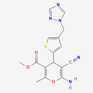 methyl 6-amino-5-cyano-2-methyl-4-[4-(1H-1,2,4-triazol-1-ylmethyl)-2-thienyl]-4H-pyran-3-carboxylate