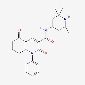 2,5-dioxo-1-phenyl-N-(2,2,6,6-tetramethylpiperidin-4-yl)-1,2,5,6,7,8-hexahydroquinoline-3-carboxamide