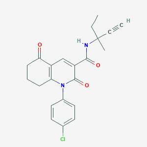 1-(4-chlorophenyl)-N-(1-ethyl-1-methylprop-2-yn-1-yl)-2,5-dioxo-1,2,5,6,7,8-hexahydroquinoline-3-carboxamide